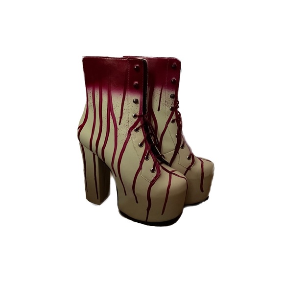 Dolls Kill Shoes Dolls Kill Halloween Bloody White Platform Boots